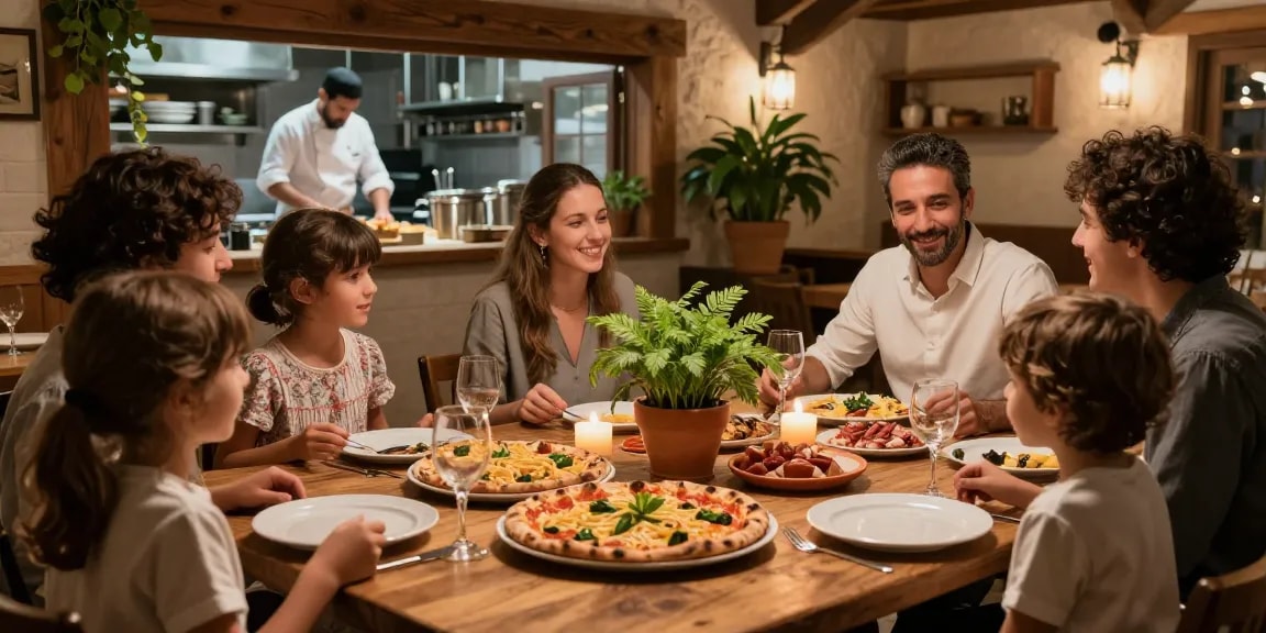 Savor authentic Italian cuisine at Pizzeria Madera with pg soft dishes, candlelight, and a welcoming family atmosphere.