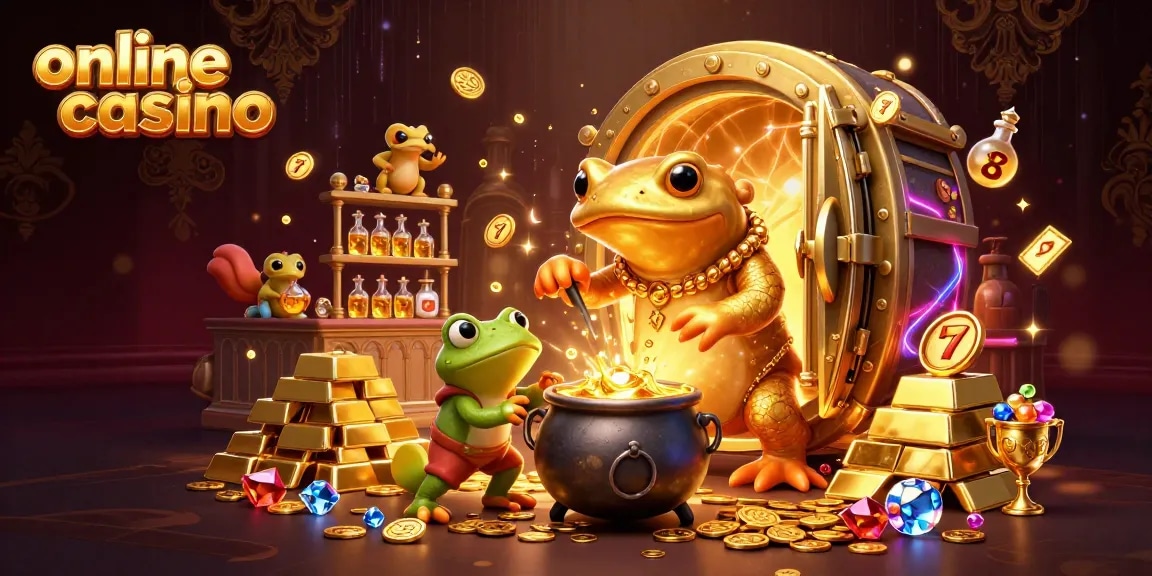 Join the action at an online casino, featuring an alchemist and magical gold elements in a rich 3D scene.