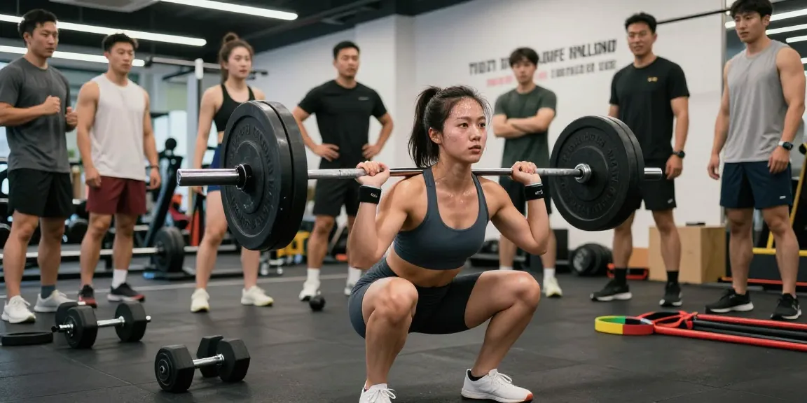 Athletin im Steroidshop trainiert intensiv mit Gewichten im Fitnessstudio