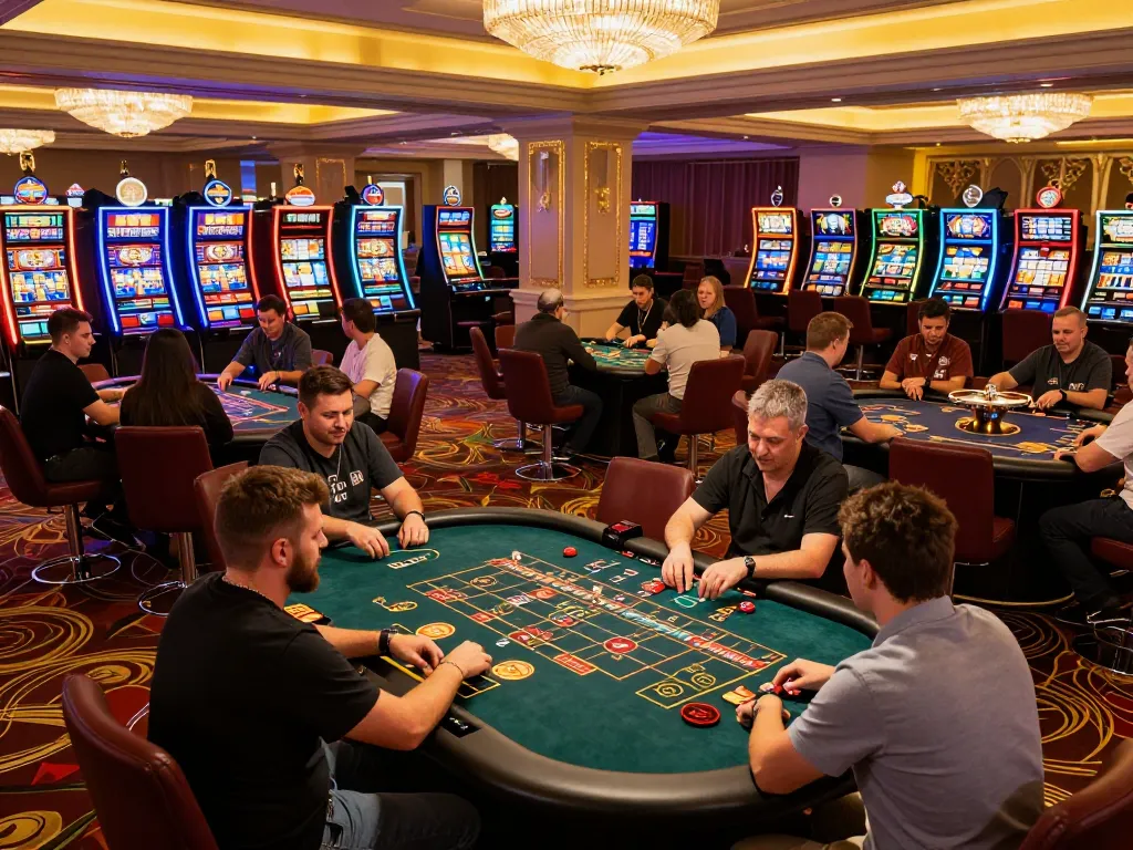 NoHu players placing bets at an exciting roulette table in a lively casino