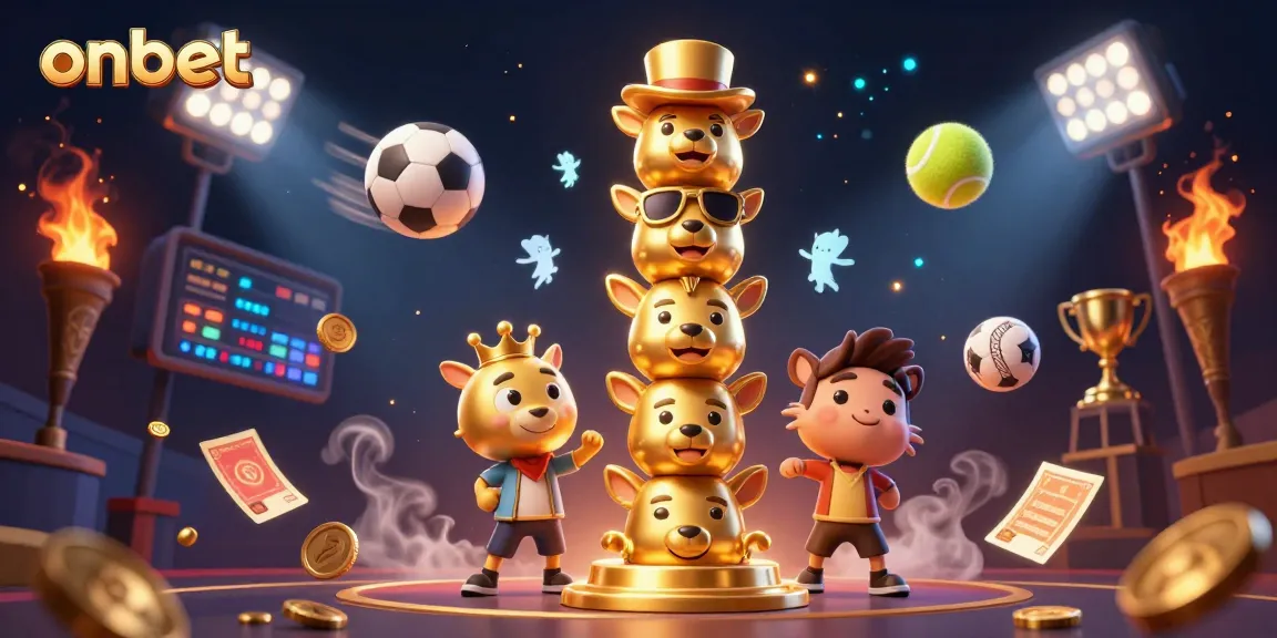 Experience the thrill of betting with onbet in this vibrant, dynamic casino illustration.