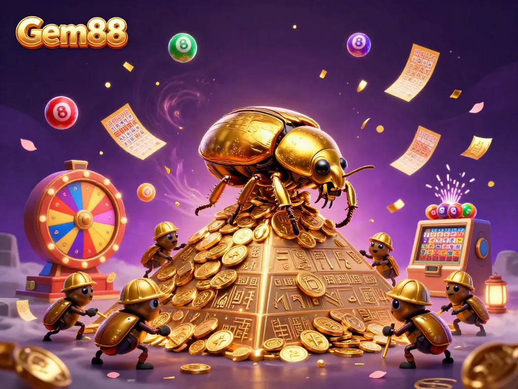 Gem88 - Engage with a dynamic casino world featuring vibrant symbols and golden rewards.