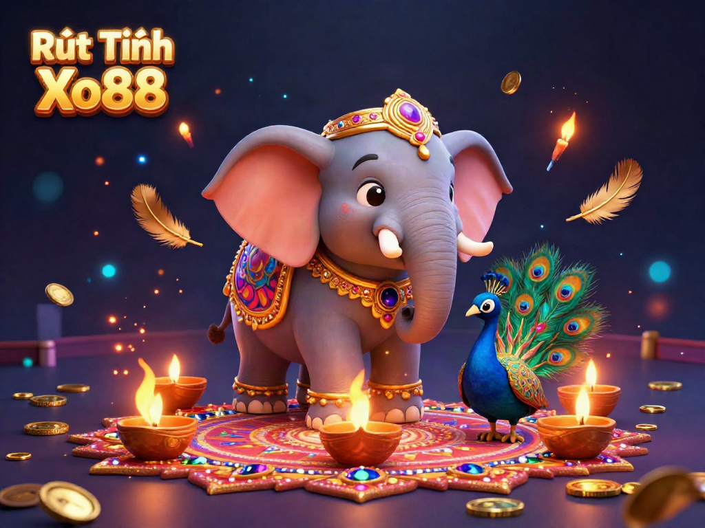 Experience Rút Tiền Xo88 with a vibrant online casino scene featuring colorful characters and dynamic gaming elements.