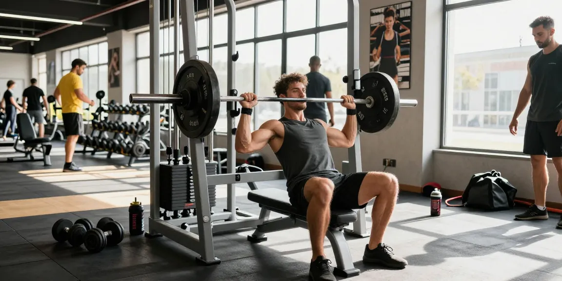 Anabolika kaufen für Muskelaufbau: Athlet beim Training im modernen Fitnessstudio zeigt Kraft und Ausdauer.