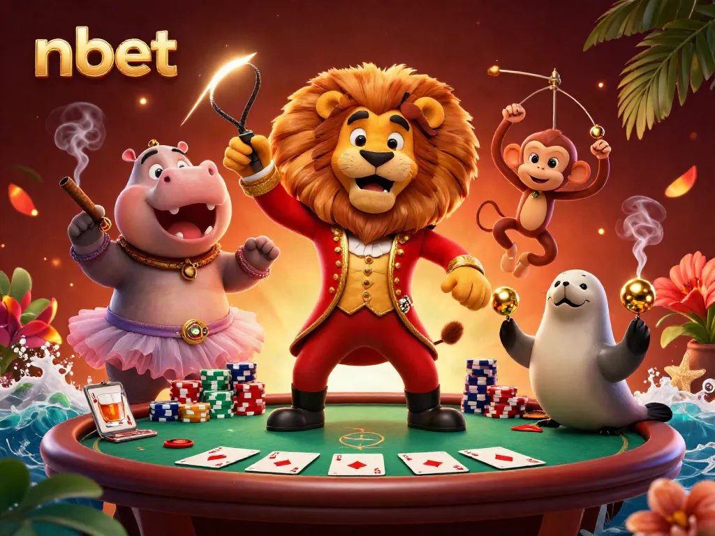 Engaging nbet scene featuring vibrant casino elements with a playful circus theme.