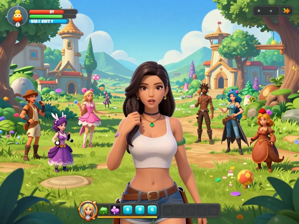 Engaging female protagonist porn games with vibrant fantasy environments and interactive storytelling.
