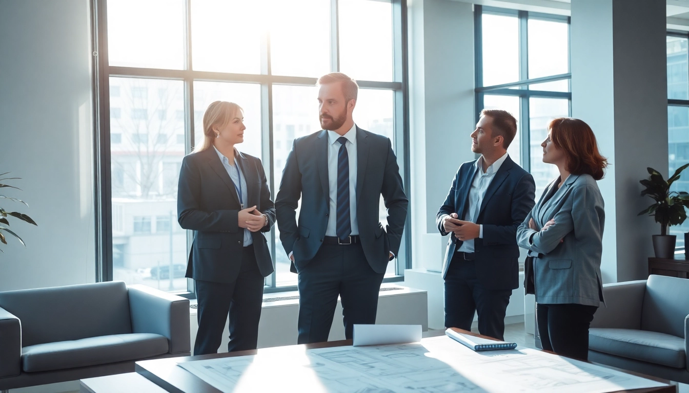Headhunter Ingenieure in einem modernen Büro mit einem engagierten Gespräch.