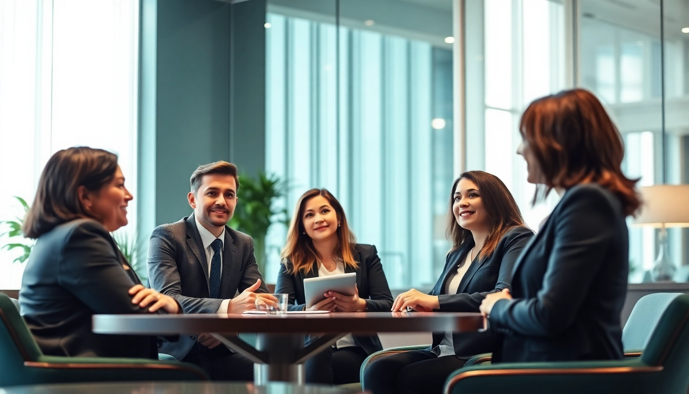Professioneller Headhunter Schweiz berät Geschäftskunden in elegantem Büro